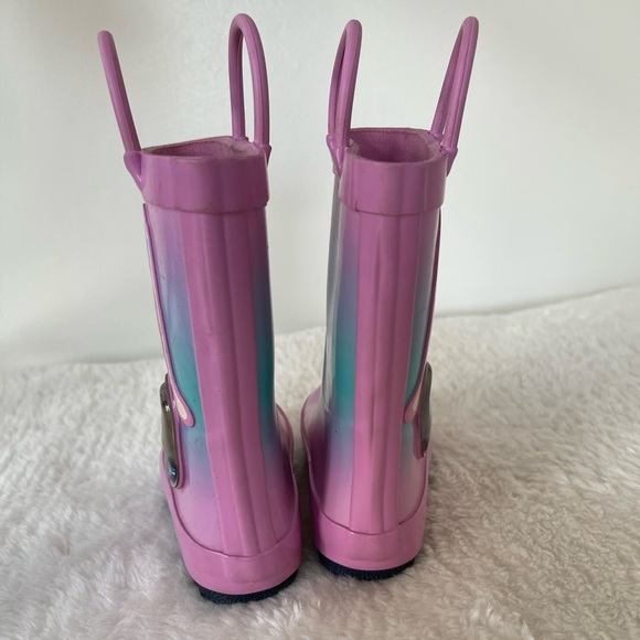 SOLD!!Mermaid Glitter Pink Toddler’s Girls Size 5 Pull On Rain Boots - Picture 6 of 6